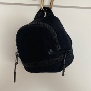 Miniature lululemon backpack keychain
